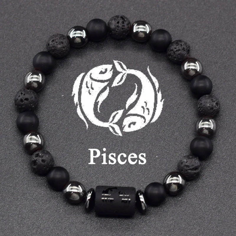12 Constellation Signs Bracelet for Women Men 12 Zodiac Charm Bracelet Homme Capricorn Libra Leo Signs Jewelry on Hand Wholesale  (GoldenCity)