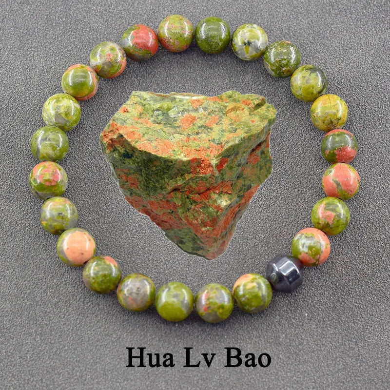 Genuine Natural Stone Bracelet Man Women Labradorite Red Tiger Eye Stone Bead Jewelry Hematite Cylinder Wristband Gift Wholesale  (GoldenCity)