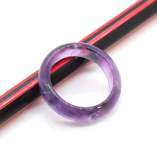 Naturtal Healing Crystal Stone Band Rings For Women Amethyst Rose Quartz Lapis Lazuli Labradorite Dainty Finger Ring Jewellery  (GoldenCity)