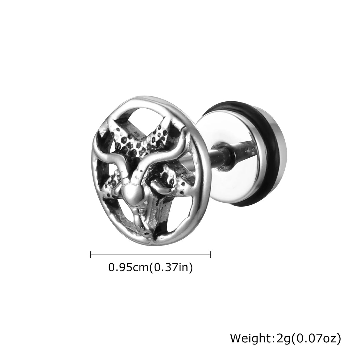 Gothic Devil Satanic Goat Satan Stud Earrings for Men Boys, Vintage Stainless Steel Star Demon Baphomet Earrings Jewelry  (GoldenCity)