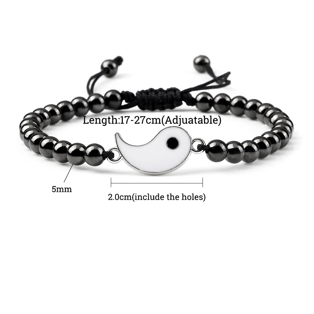 Charm YinYang Balance Copper Beads Bracelet Women Men Lucky Totem Pendant Couple Bracelet&Bangle Chain Pulsera Jewelry Gift  New  (GoldenCity)