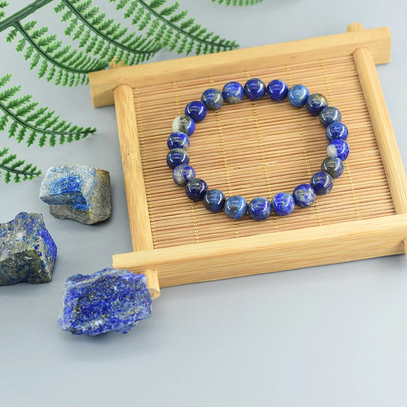 Real 5A Natural Lapis Lazuli Stone Bead Bracelet Homme High Quality Energy Healing Jewelry for Women Birthday Gift for Boyfriend  (GoldenCity)