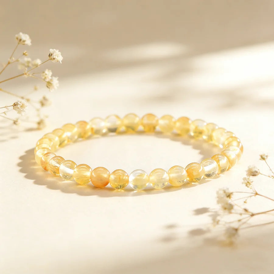6mm Tea Waterlemon Stone Bead Bracelet Women Men Yoga Meditation Wristband Jewelry Gift for Girlfriend Girl Mother 1 Dollar Item  (GoldenCity)