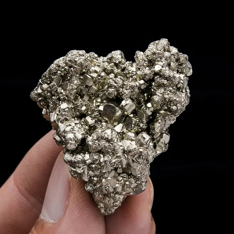 1pcs High Quality Natural Peru Pyrite Ore Stone Crystal Mineral Specimen Pyrite Cube Cluster Energy Home Decoration  (GoldenCity)