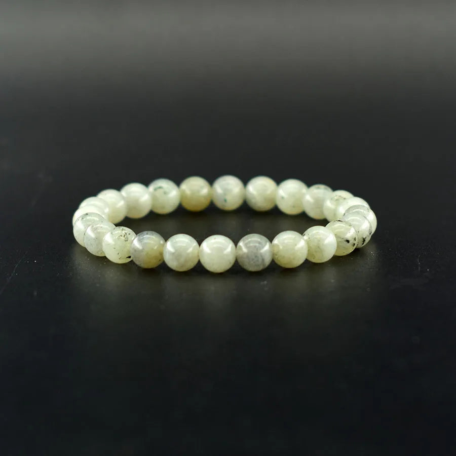 Natural Labradorite Stone Bead Bracelet for Women Men Original MoonStone Bead Charm Bangle Find Your Soulmate Love Luck Jewelry  (GoldenCity)