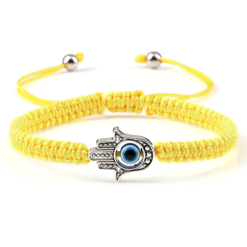 New Prayer Hand of Fatima Evil Eye Braided Bracelet Red Black Color Nylon Thread Lucky Couple Bracelet&Bangles Jewelry Men Women  (GoldenCity)