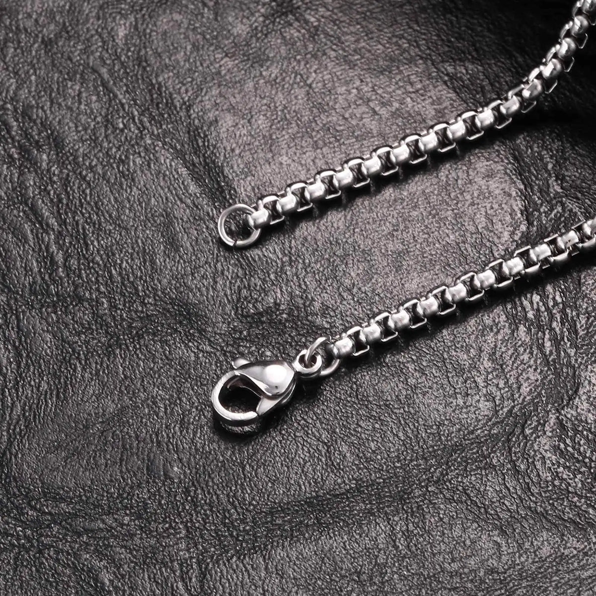 Stainless Steel Necklaces For Men Women Saint Christopher Elliptical Tag Black Pendant Classic Faith Jewelry Gifts  (GoldenCity)