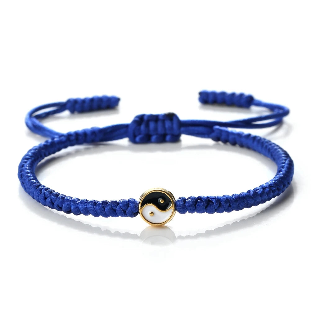 Mini Taichi Pendant Braided Bracelet Women Men Yinyang Balance Couple Bracelet&Bangles Chain Jewelry Vintage Pulsera Jewelry  (GoldenCity)