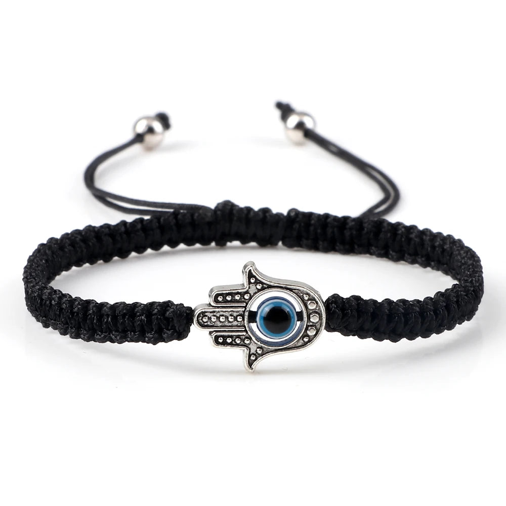 New Prayer Hand of Fatima Evil Eye Braided Bracelet Red Black Color Nylon Thread Lucky Couple Bracelet&Bangles Jewelry Men Women  (GoldenCity)