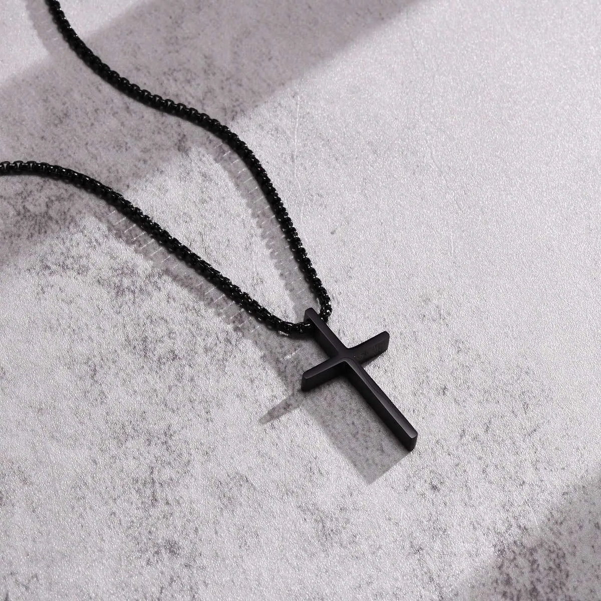 Simple Unisex Cross Necklaces, Basic Stainless Steel Cross Pendant for Women Men,Christ Prayer Collar, Adjustable Box Chain  (GoldenCity)