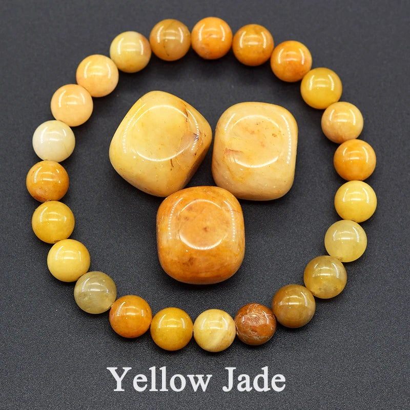 Real Natural Tree Patterned Agate Stone Beaded Bracelet Men Women Natural Lapis Lazuli Moss Agate Jade Energy Healing Jewelry  (GoldenCity)