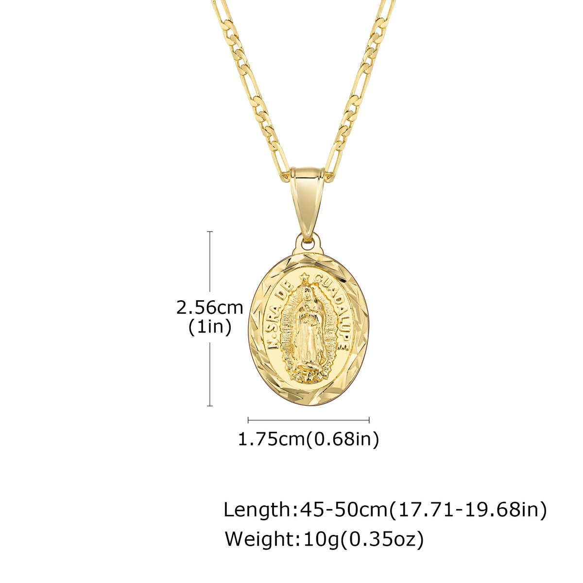 Heart Guadalupe Virgin Mary Necklace for Women,Cubic Zirconia Mother Mary Catholic Necklace Lady of Guadalupe Jewelry  (GoldenCity)