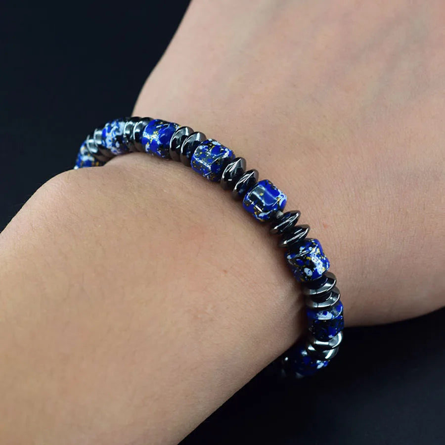 Bohemian Therapeutic No Magnetic Hematite Bracelet men Loss Weight Slimming Health Care Jewelry Women Promote Blood Circulation  (GoldenCity)