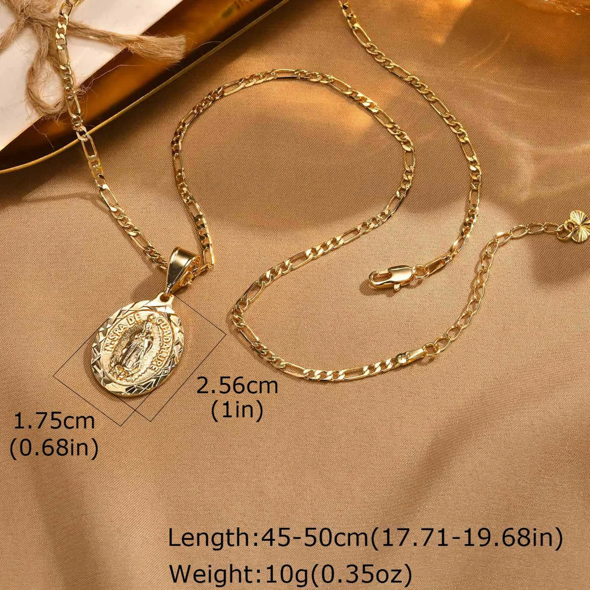 Dainty Virgin Mary Women Necklace Stainless Steel Chain Geometric Pendant Catholic Blessed Necklaces Religious Lucky Collar  (GoldenCity)
