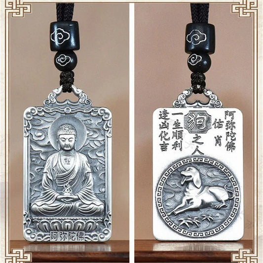 Eight Patronus Buddha Tathagata Avalokitesvara Amitabha Necklace Male Jewelry Zodiac Pendant Necklace For Women Men Amulet  (GoldenCity)