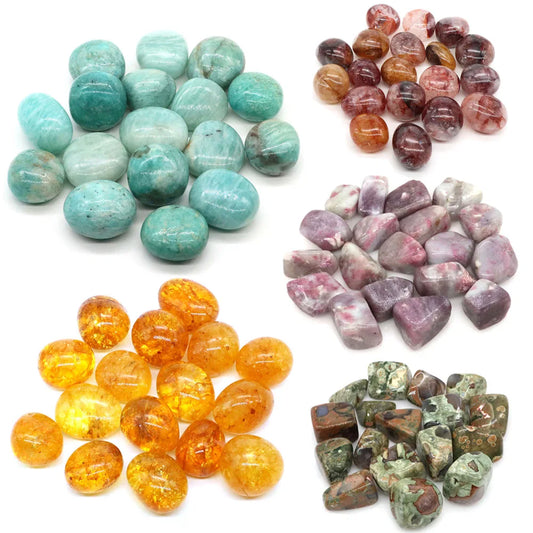 Natural Tumbled Stones Reiki Healing Crystal Quartz Bulk Ore Gravel Energy Mineral Specimen Aquarium Home Decor Gems Pendant DIY  (GoldenCity)