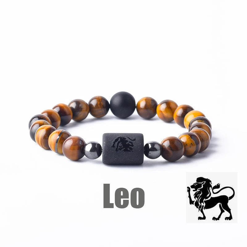 Zodiac Sign Bracelet Homme 12 Constellation Bangles Men Gemini Virgo Leo Libra Bracelet Women Friendship Gift Bracelet on Hand  (GoldenCity)