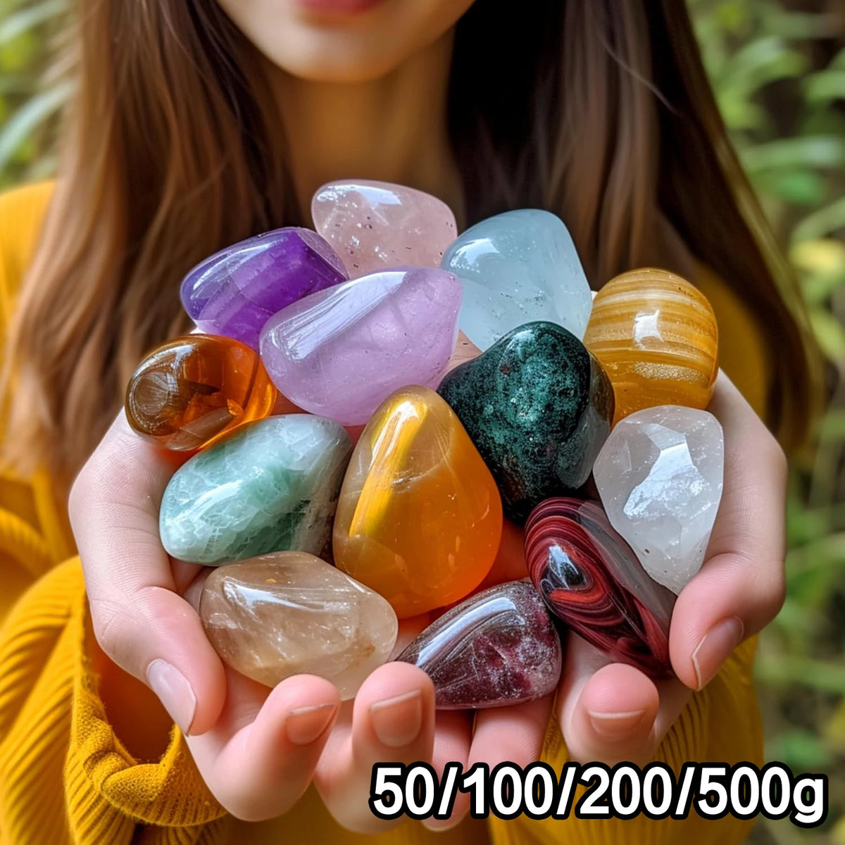 50/100/200/500g Crystals Bulk Polished Rocks Stones Healing Crystals Stones for Healing Meditation Spiritual 2-3cm  (GoldenCity)